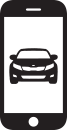 icon of smartphone displaying vehicle image