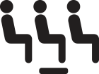 icon of three rows of seats